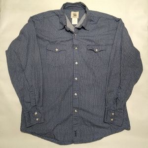 Wrangler Western Diamond Pearl Snap Shirt Men's Large